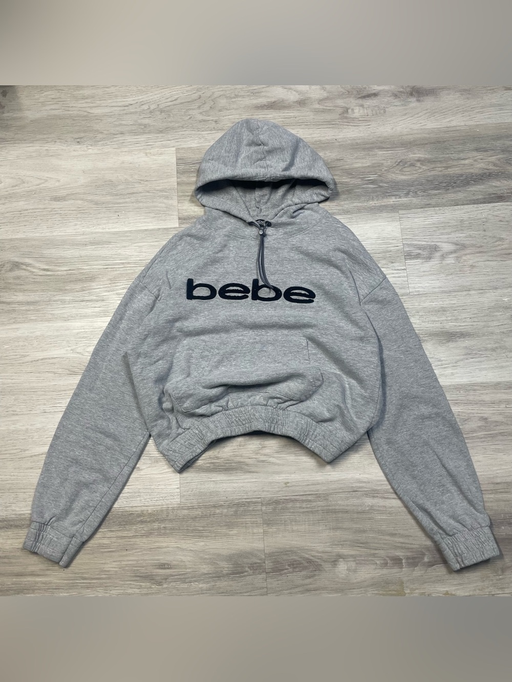 bebe Gray Hoodie with Navy Logo
